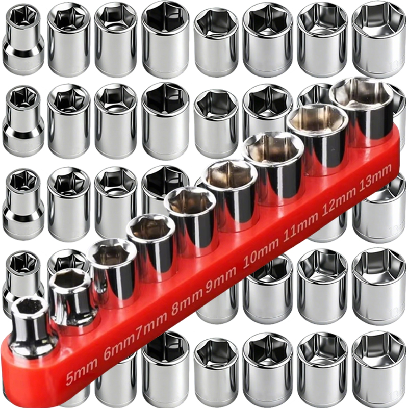 Power Tools Online - 45/9Pcs 1/4 Inch Drive 5-13mm Sockets