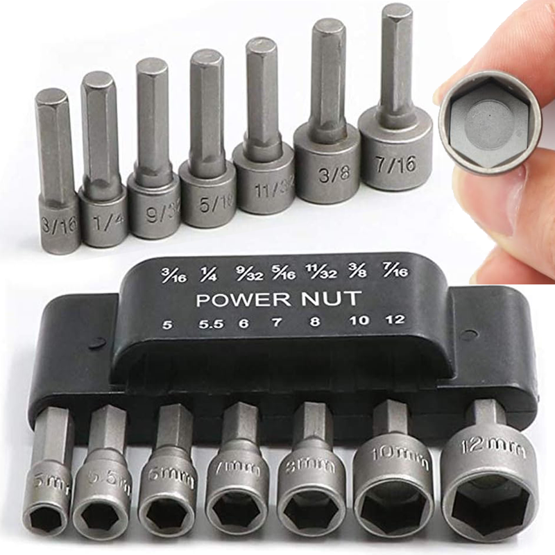 Power Tools Online - 9/14pcs Hex Shank Power Nut Driver