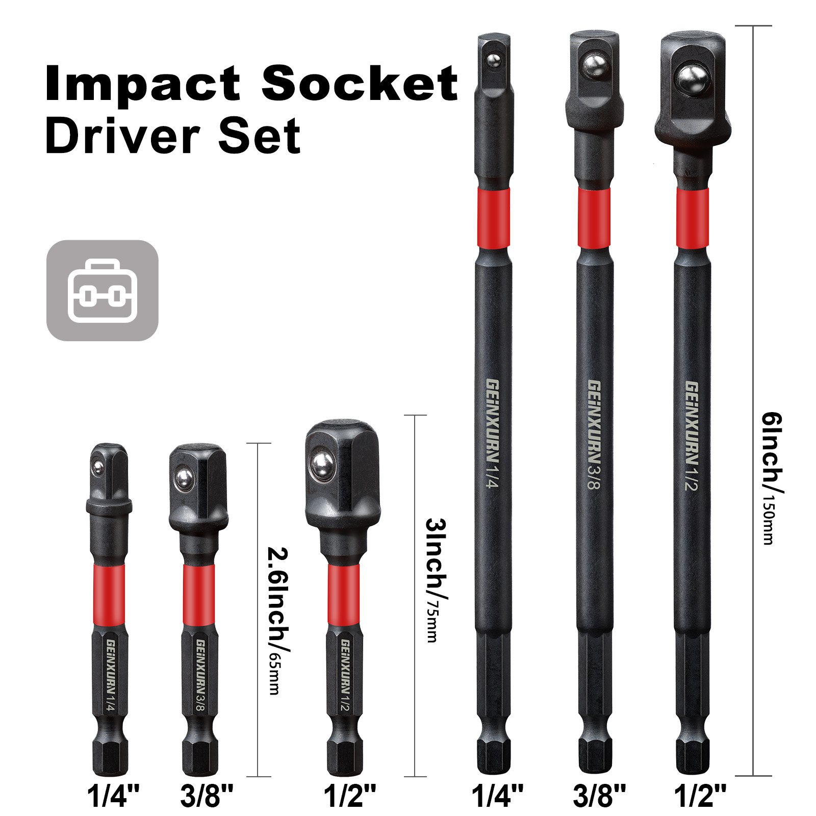 Geinxurn Impact Socket Adapter - Power Tools Impact Wrench recensie en prijs