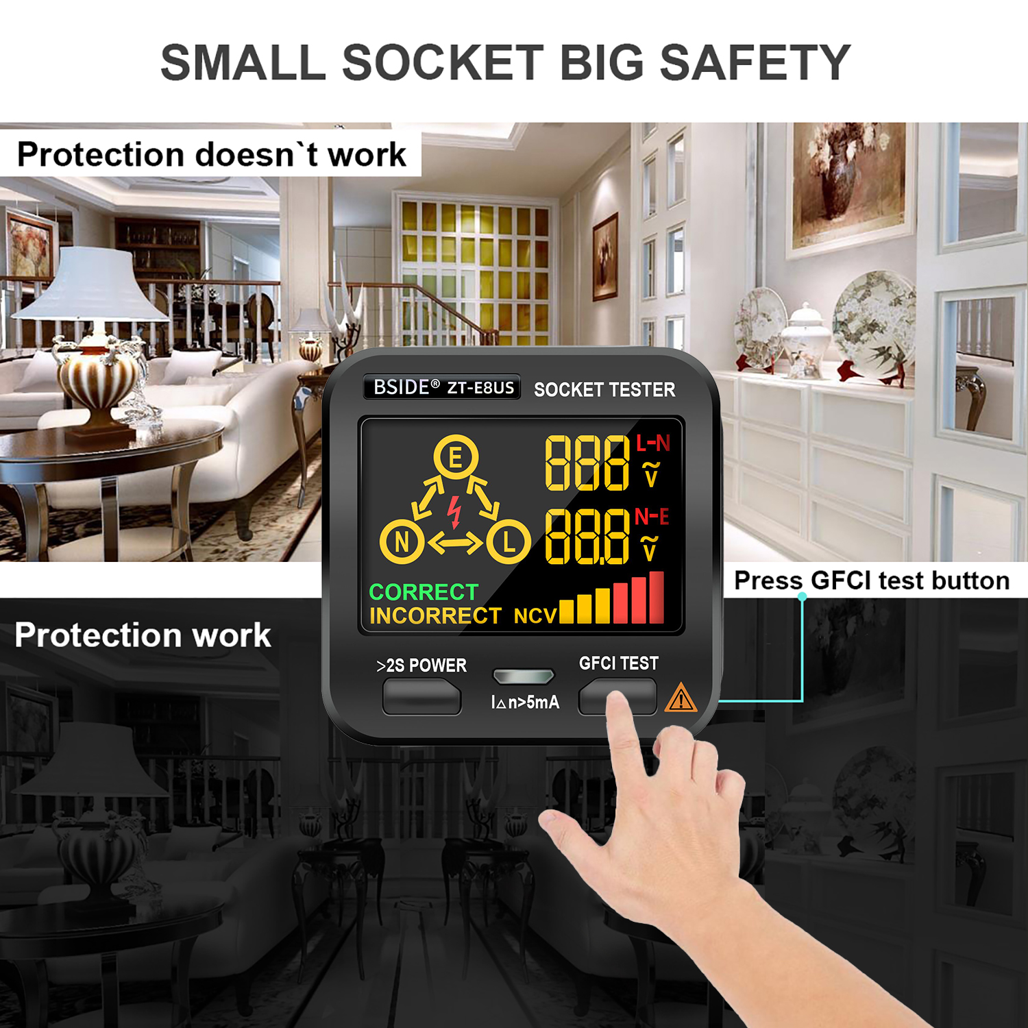 BSIDE Smart Socket Tester Smar - Power Tools Uk Review recensie en prijs