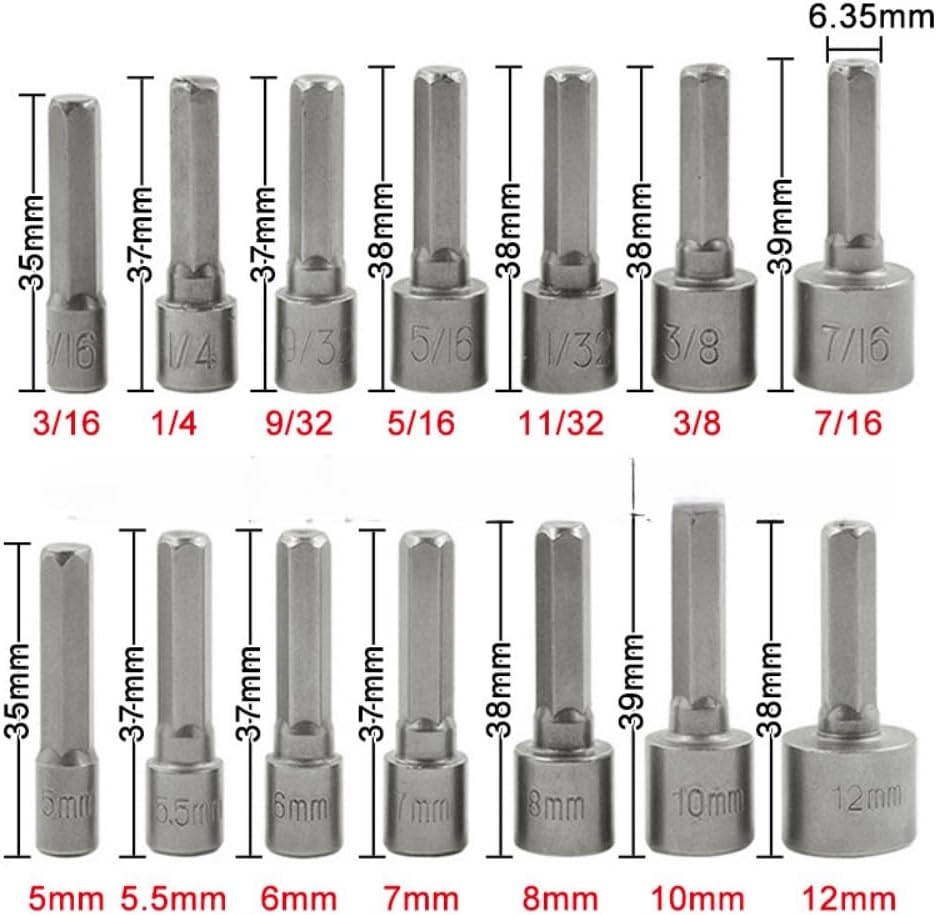9/14pcs Hex Shank Power Nut Dr - Power Tools Online recensie en prijs