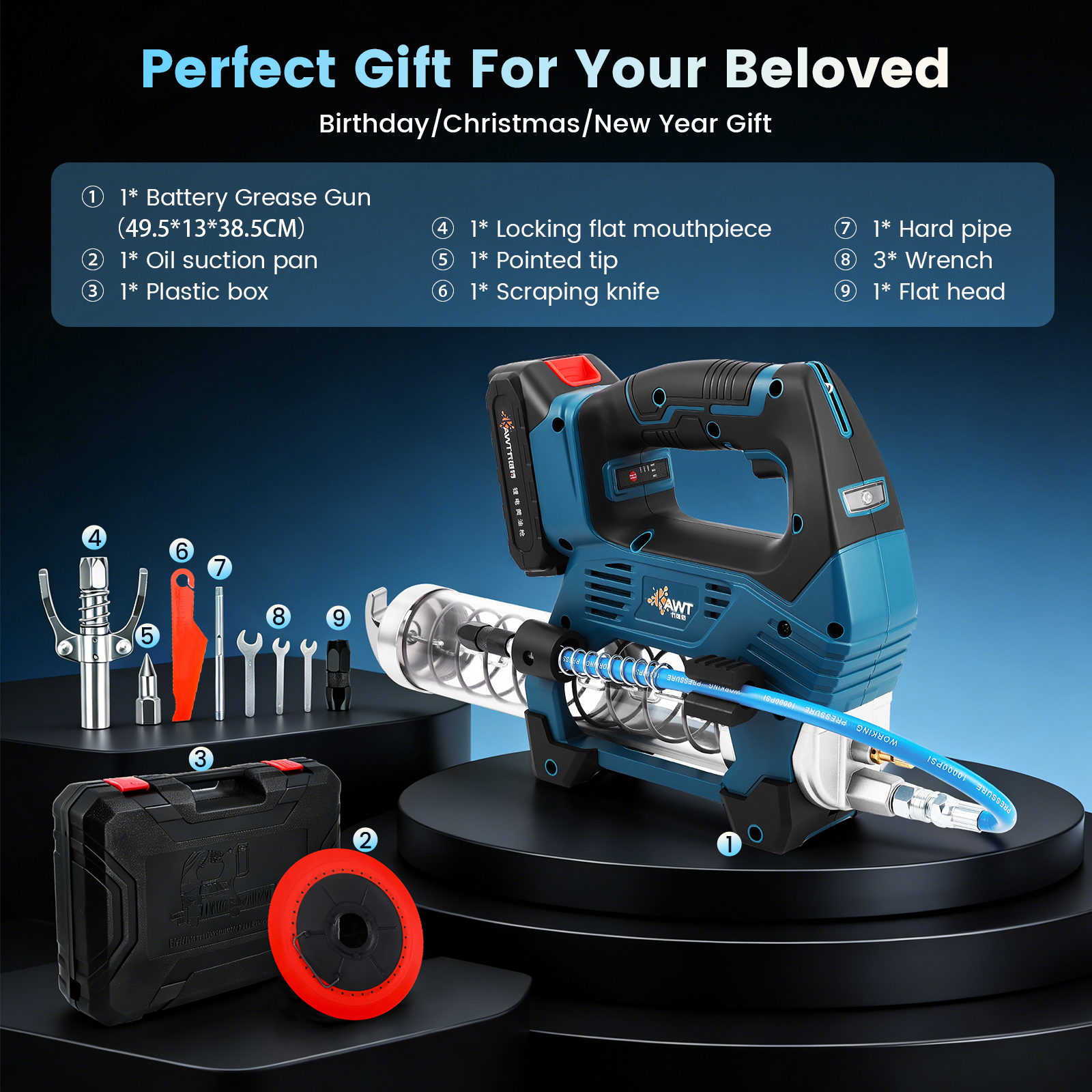 Battery Grease Gun, 12000 PSI  - Power Tools Grease recensie en prijs
